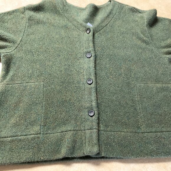 VINTAGE JANTZEN GREEN CARDIGAN WOOL BLEND SWEATER - Picture 10 of 16